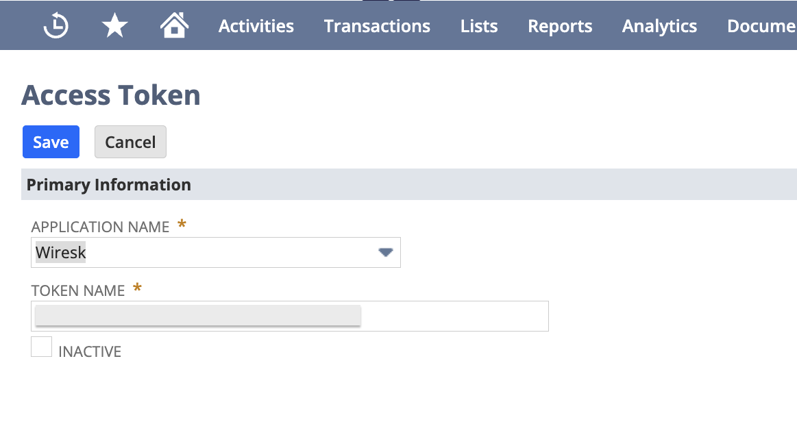 Screenshot of the Token creation page, showing the primary information of the token.