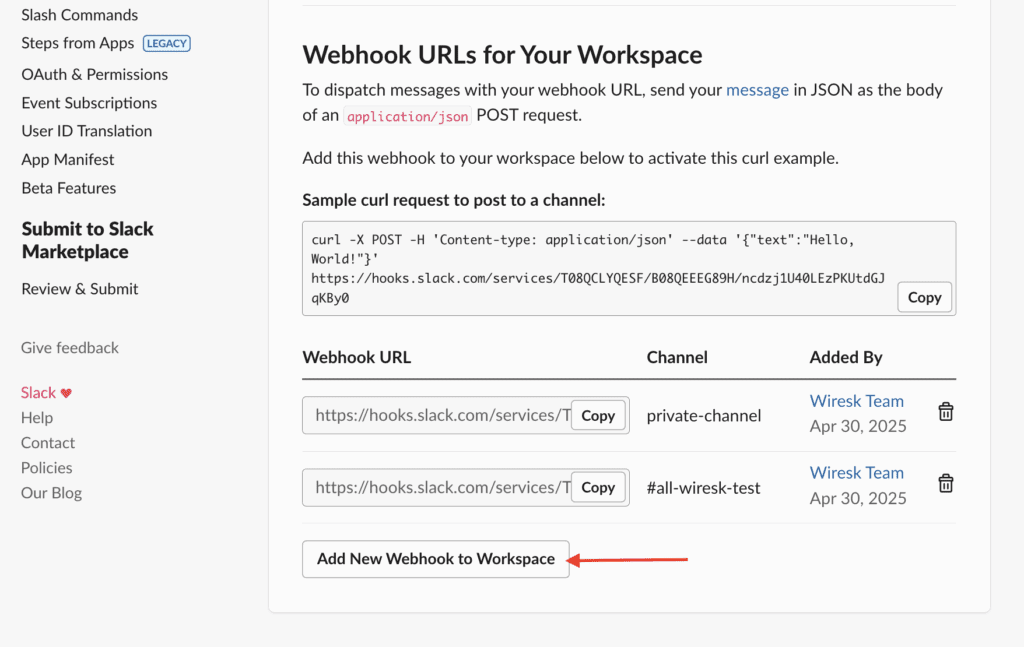 Slack - Create a connection 16 Wiresk 2025 04 30 at 17.53.58 Slack - Create a connection