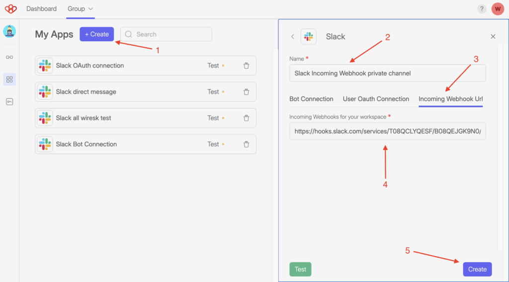Slack - Create a connection 19 Wiresk 2025 05 02 at 10.53.25 Slack - Create a connection